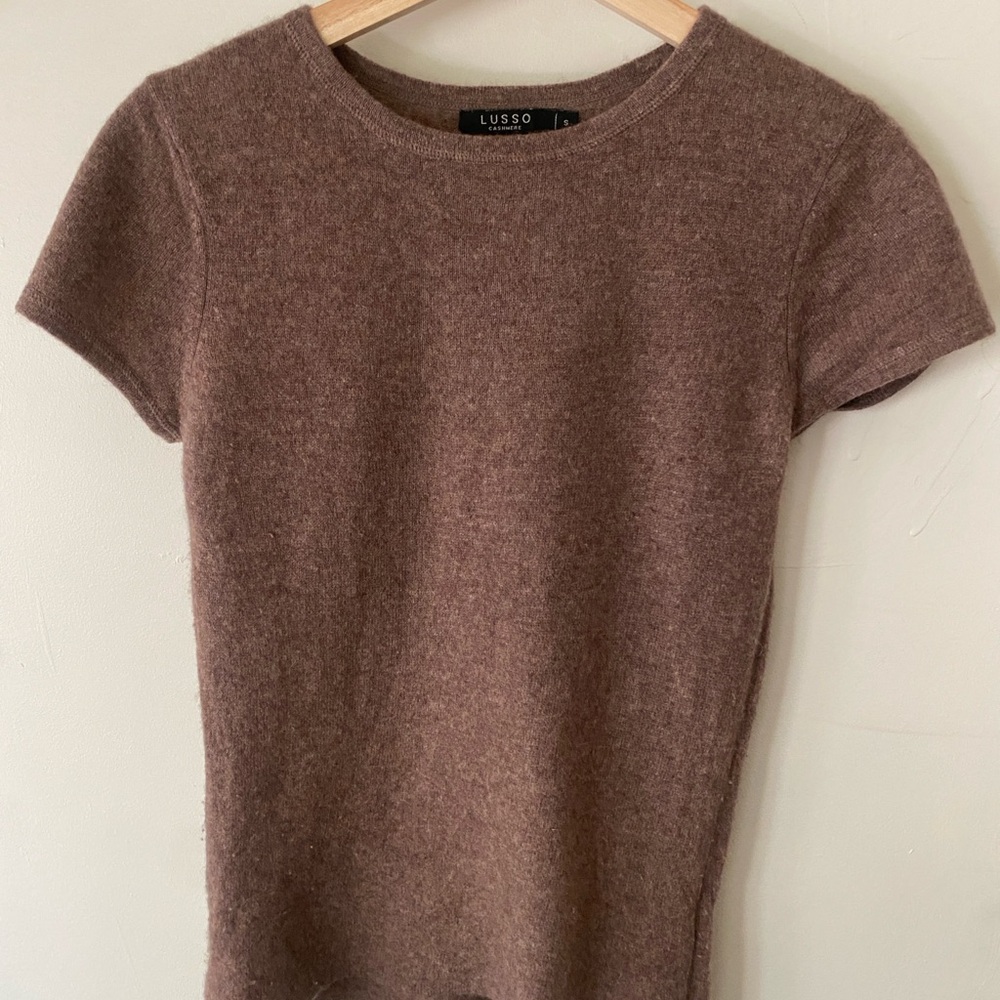 Cashmere Short Sleeve Sweater Top